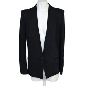 Helmut Lang Womens Long Sleeve One Button Classic Blazer Size Medium  Black